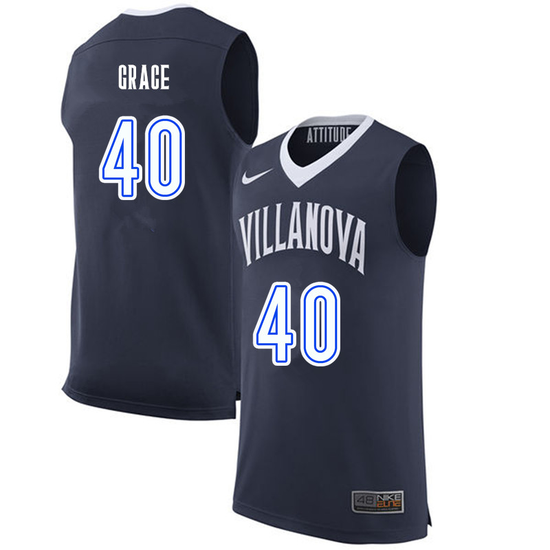 Men #40 Denny Grace Villanova Wildcats College Basketball Jerseys-Navy - Click Image to Close